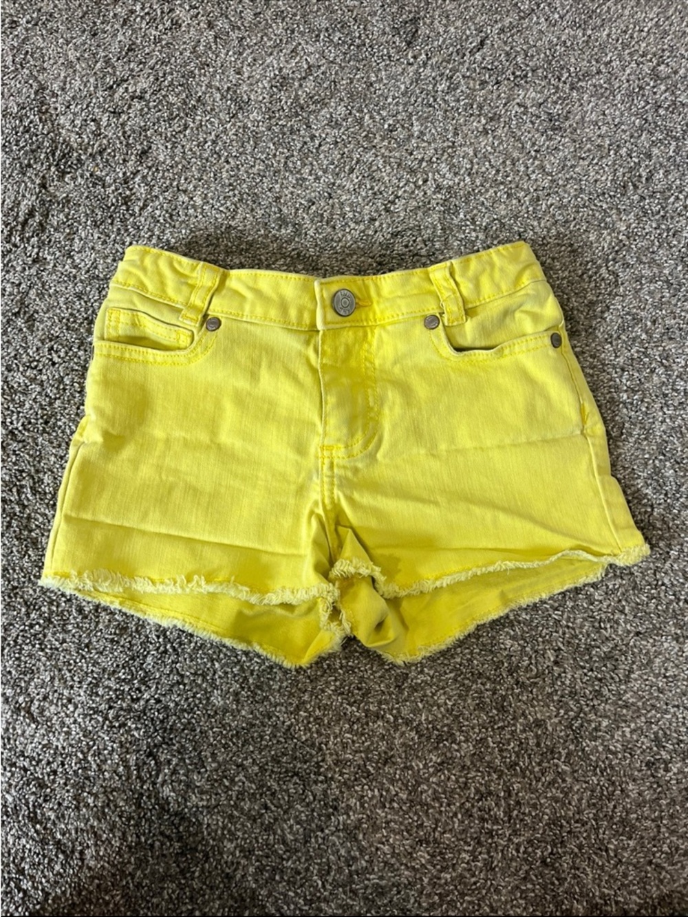 Boden Girls Yellow Denim Cut-Off Shorts - Size 7Y